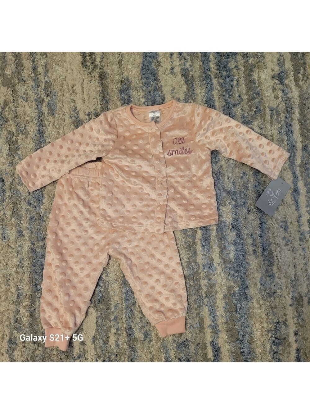 Le Top Bebe Pink Polka Dot Baby Outfit 6-9mos.